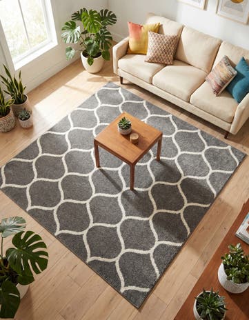7' 10 x 7' 10 Lattice Frieze Square Rug