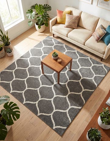 7' 10 x 7' 10 Lattice Frieze Square Rug