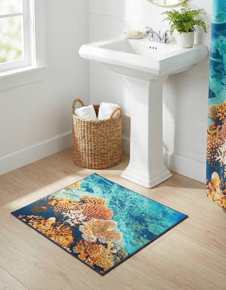 Detail image of 1' 4 x 1' 4 Washable Coastal Indoor / Outdoor Sample Rug