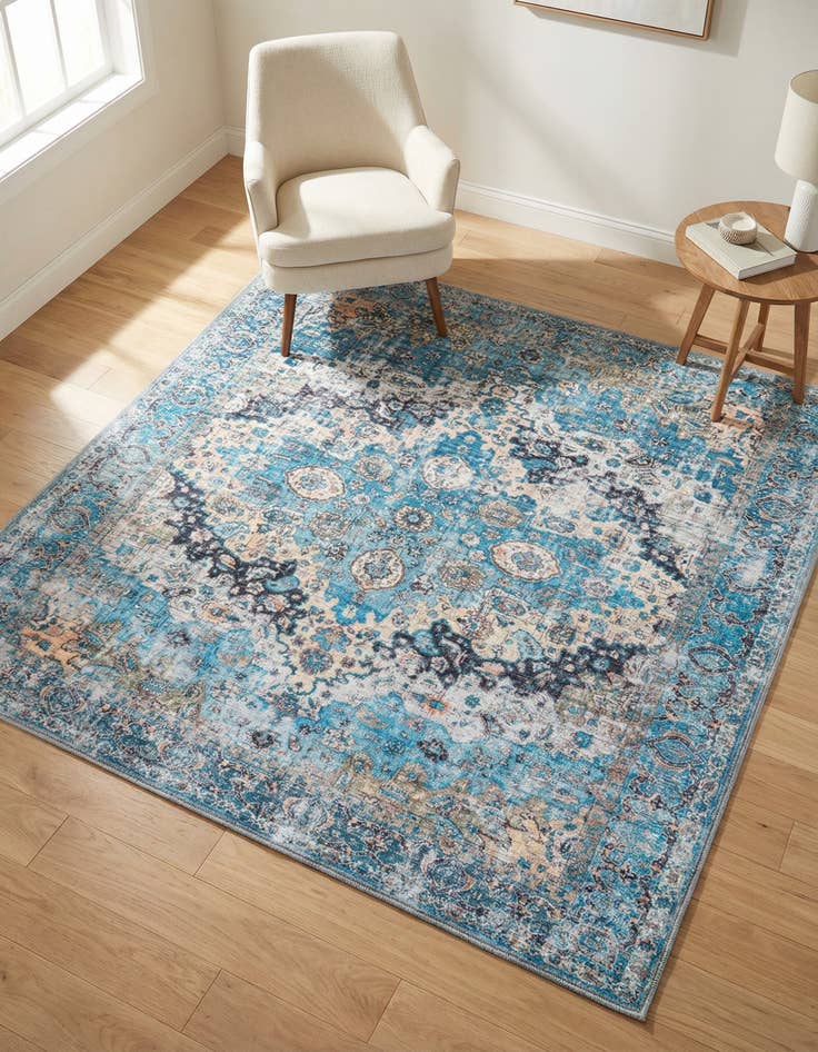 Detail image of 5' 3 x 5' 3 Washable Mangata Square Rug