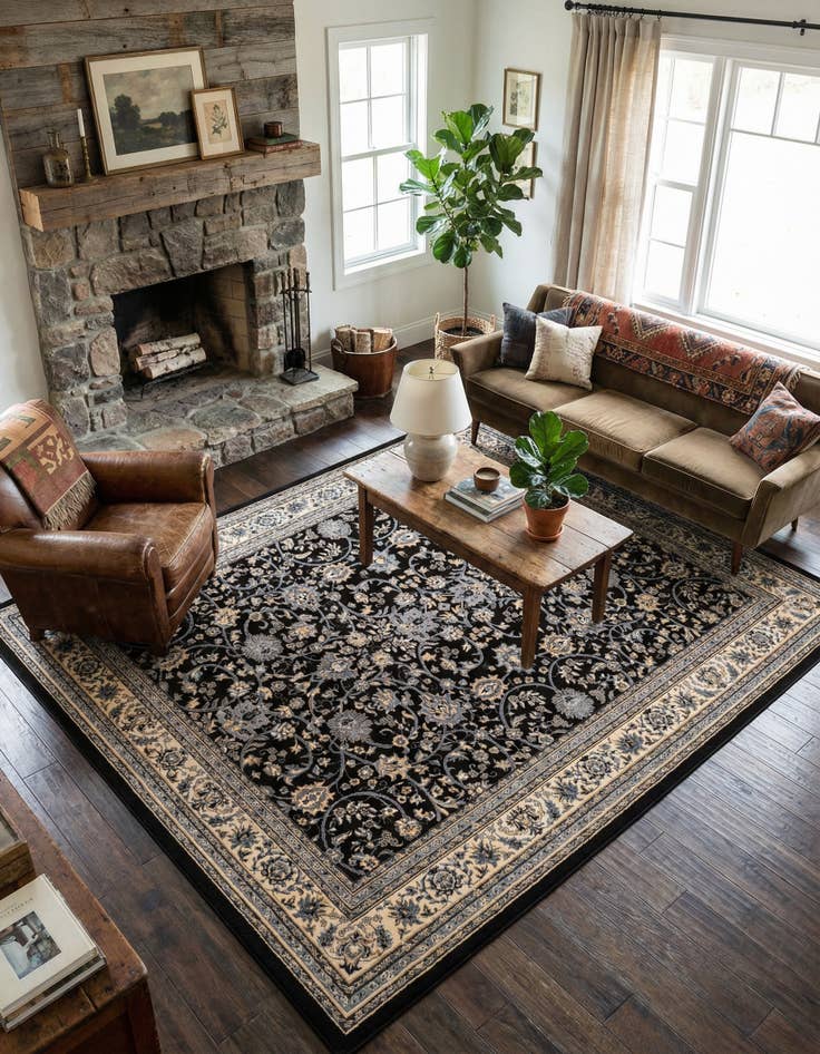 Detail image of 9' x 12' Kashan Design Rug