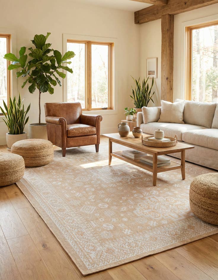 Detail image of 10' x 14'  Washable Aztec Indoor / Outdoor Rug