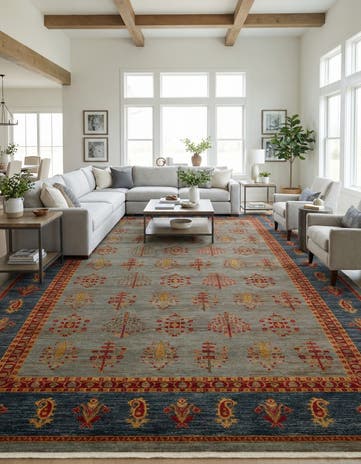Light Blue Kashkuli Gabbeh Rug