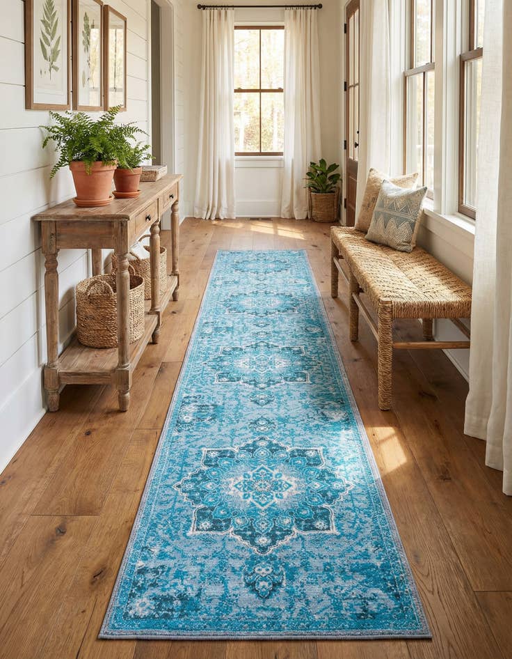 Detail image of 2' x 13'  Washable Renaissance Runner Rug