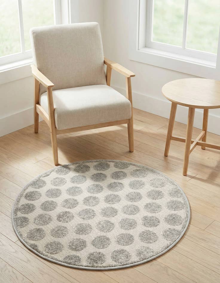 Detail image of 3' x 3' Washable Sabrina Soto Indoor / Outdoor Round Rug