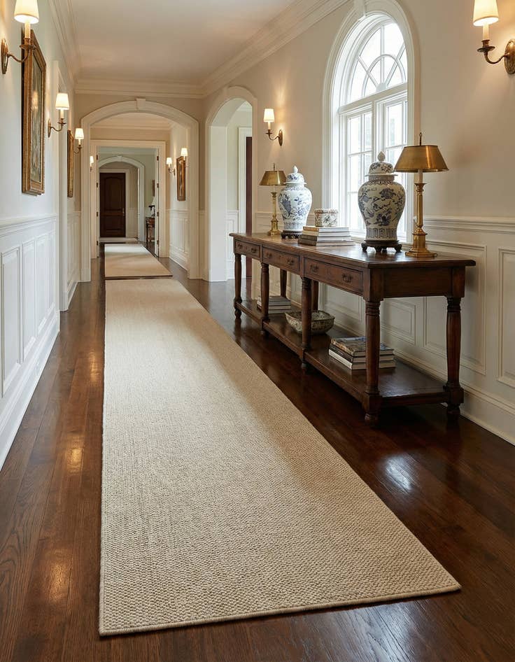 Detail image of 2' 7 x 14' 1  Hand Woven Jill Zarin English Manor Farmhouse Wool Runner Rug