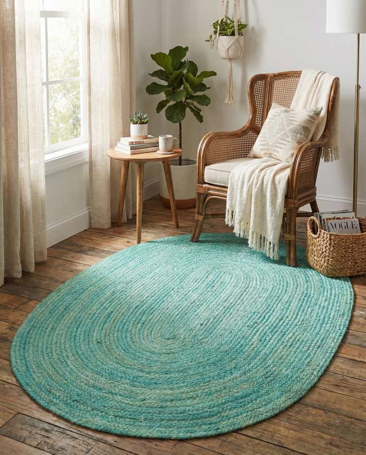 3' 3 x 5' 1 Handmade Braided Jute Oval Rug