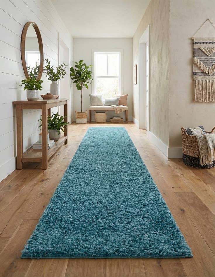Detail image of 2' 7 x 13' Soft Solid Shag Runner Rug
