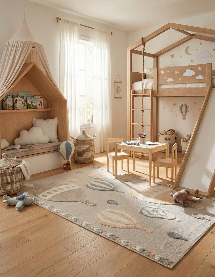 Detail image of 6' x 9' Whimsy Kids Rug