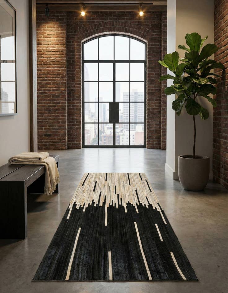 Detail image of 2' 2 x 6' 1 Cowhide Leather Runner Rug