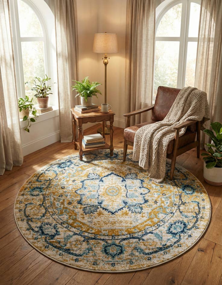 Detail image of 5' x 5' Madeline Vintage Round Rug