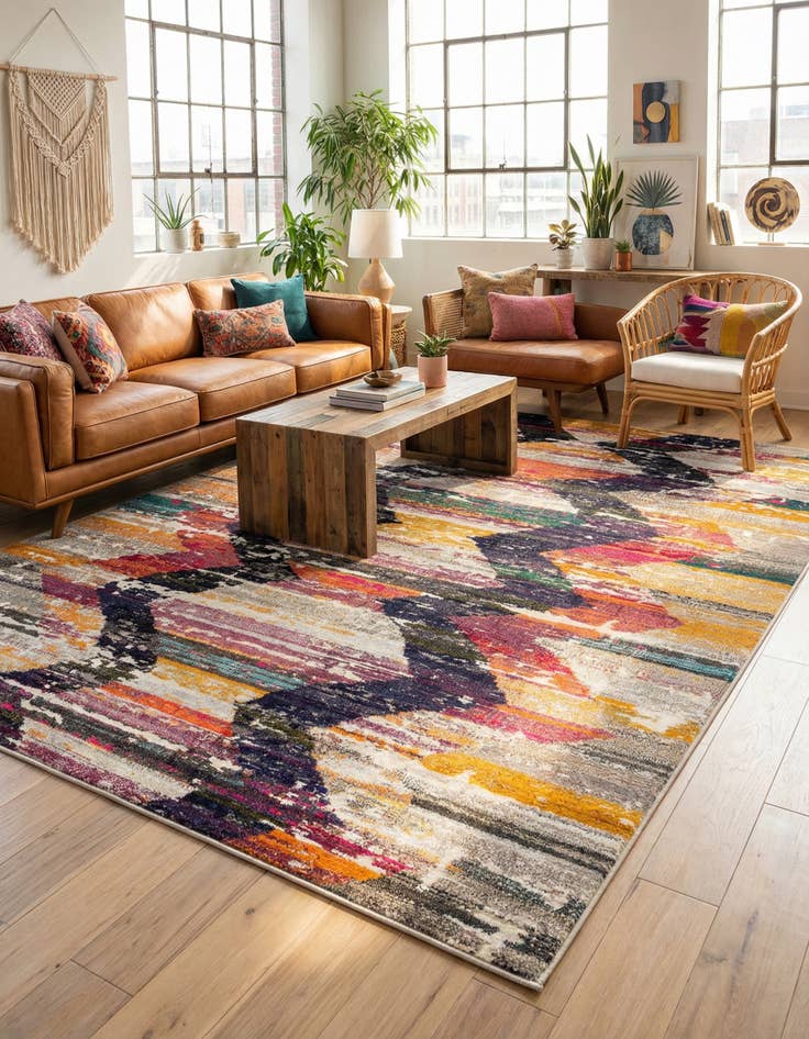 Detail image of 7' 10 x 10' Washable Vivid Rug