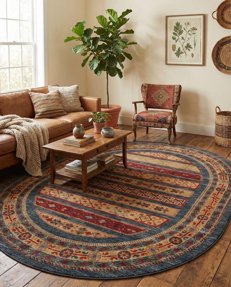 Detail image of 8' x 10' Kashkuli Gabbeh Oval Rug