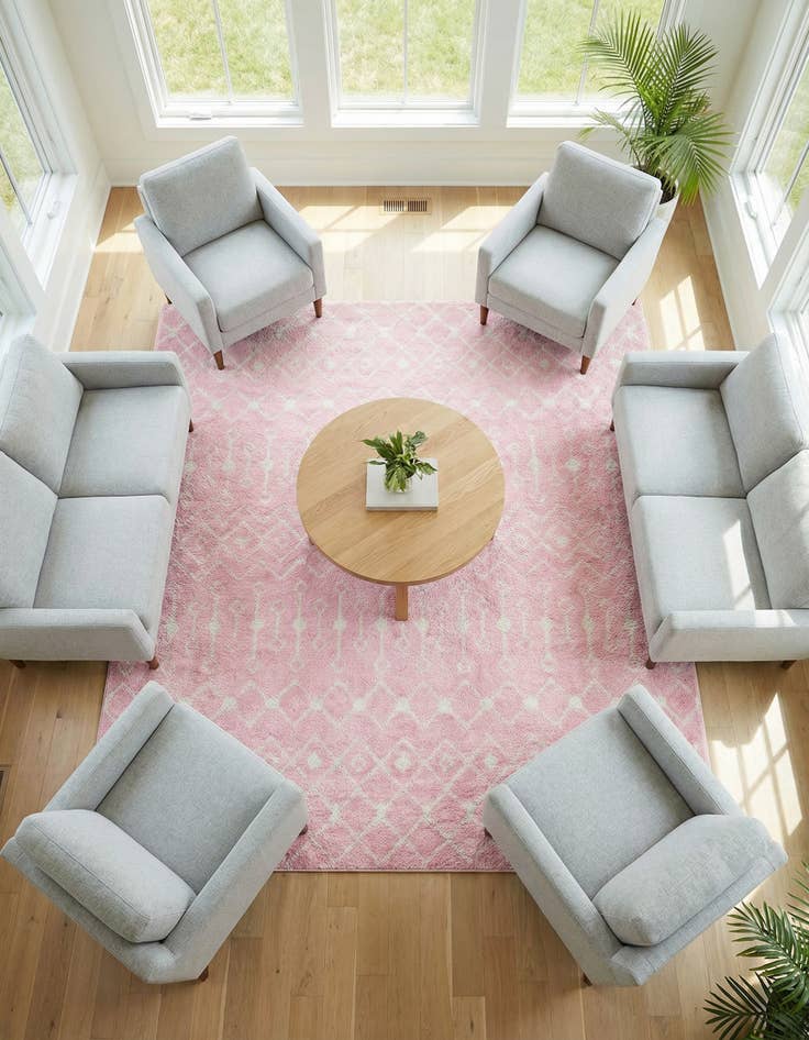 Detail image of  7' 10 x 7' 10 Moroccan Trellis Square Rug