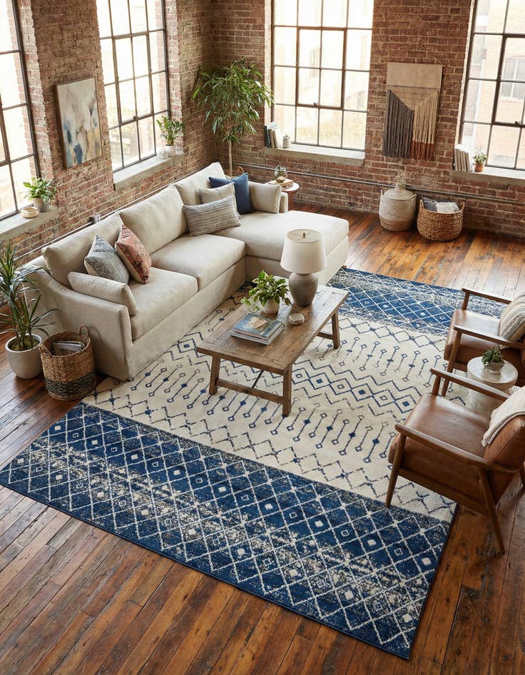 Detail image of 10' 8 x 14' Moroccan Trellis Rug