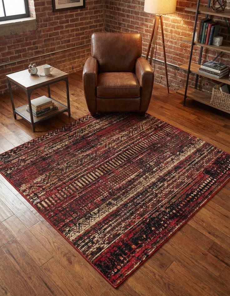 Detail image of 5' 3 x 5' 3 Saturn Square Rug