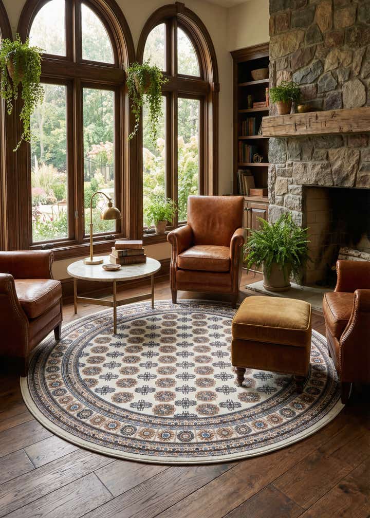 7' 10 x 7' 10 Bokhara Round Rug