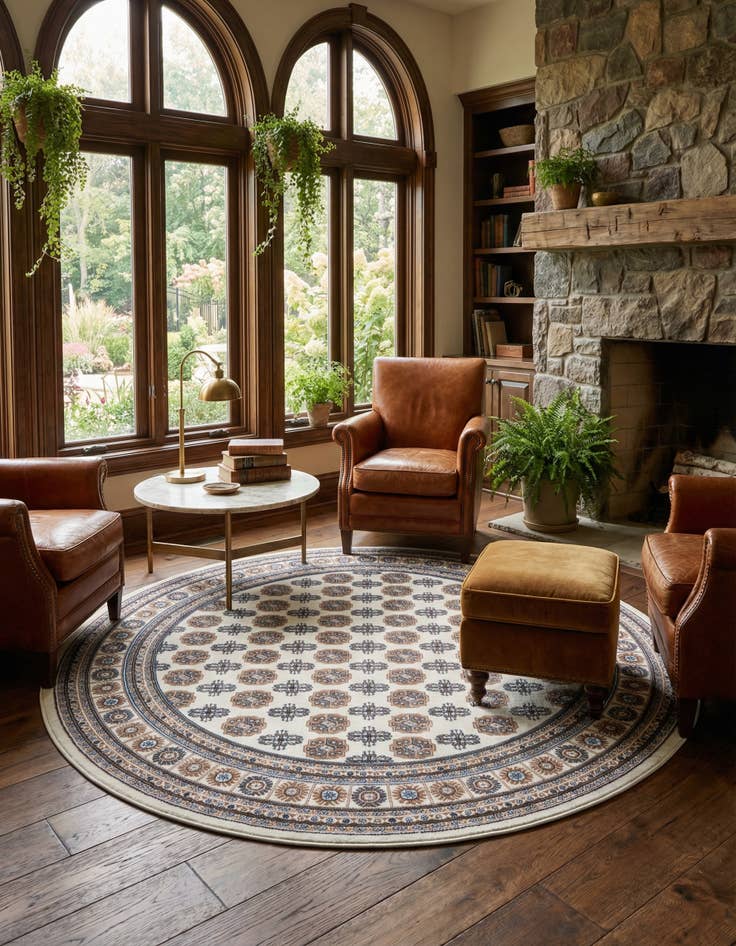 Detail image of 7' 10 x 7' 10 Bokhara Round Rug