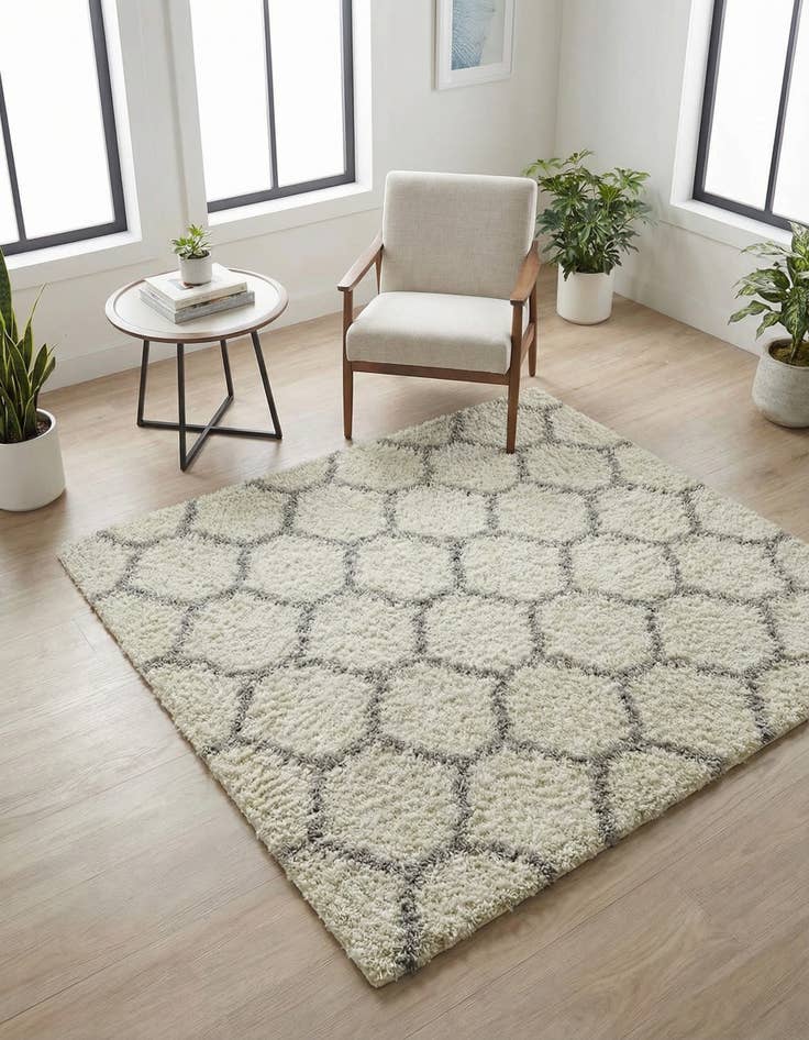 Detail image of 5' 3 x 5' 3 Trellis Shag Square Rug