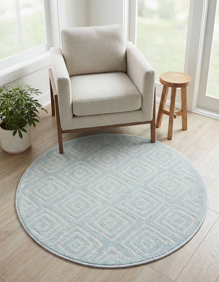 Detail image of 3' x 3' Easy-Clean Sabrina Soto Indoor / Outdoor Round Rug