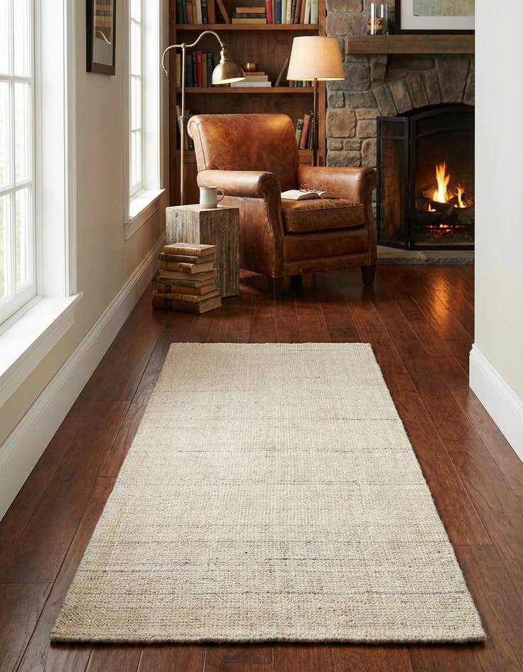 Detail image of 2' x 6' 1 Hand Woven Jill Zarin English Manor Farmhouse Wool Runner Rug