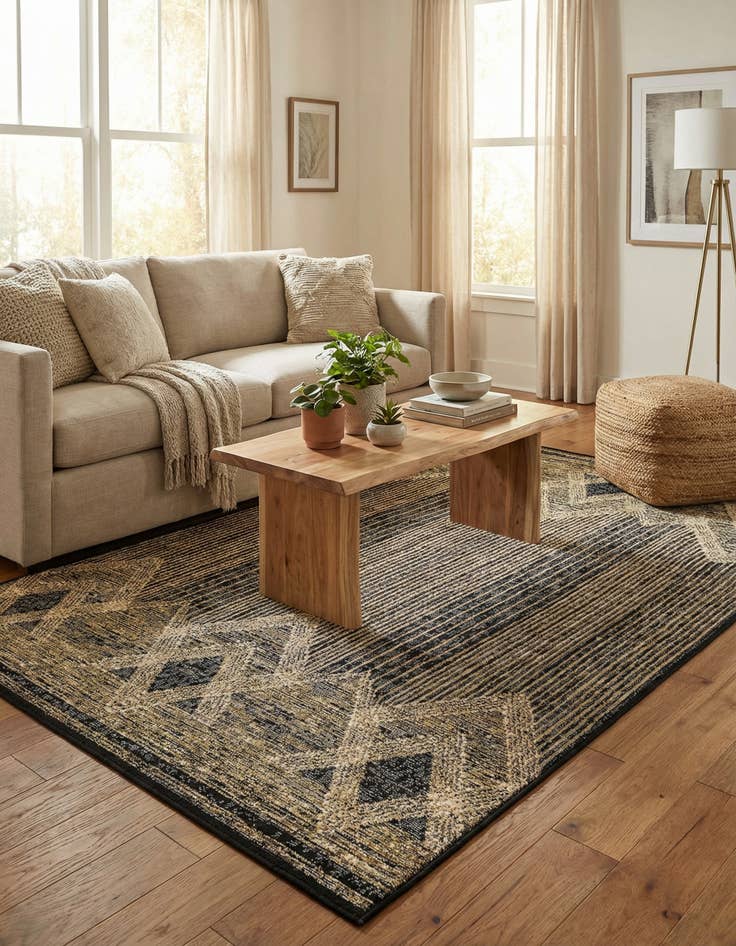 Detail image of 4' x 6'  Washable Modern Indoor / Outdoor Rug