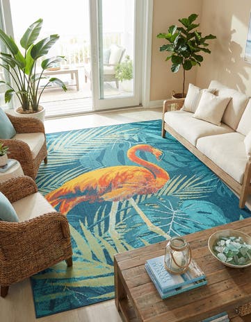 9' x 12' Easy-Clean Coastal Indoor / Outdoor Rug