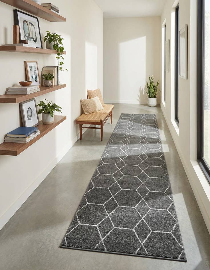 Detail image of 3' 3 x 19' 8 Trellis Frieze Runner Rug