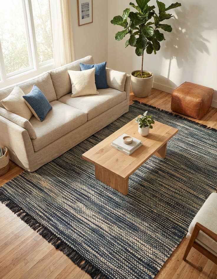 Detail image of 6' 1 x 9' Hand Woven Chunky Jute Rug