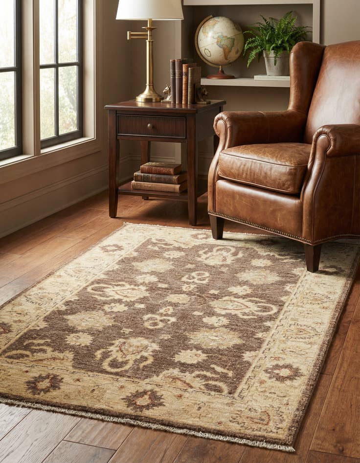 Detail image of 3' 3 x 4' 10 Hand Knotted Peshawar Ziegler Rug