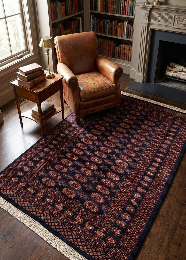 4' 3 x 6' Hand Knotted Bokhara Oriental Wool Rug