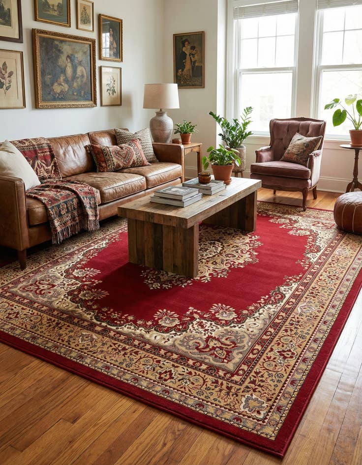 Detail image of 9' x 12' Mashad Design Rug