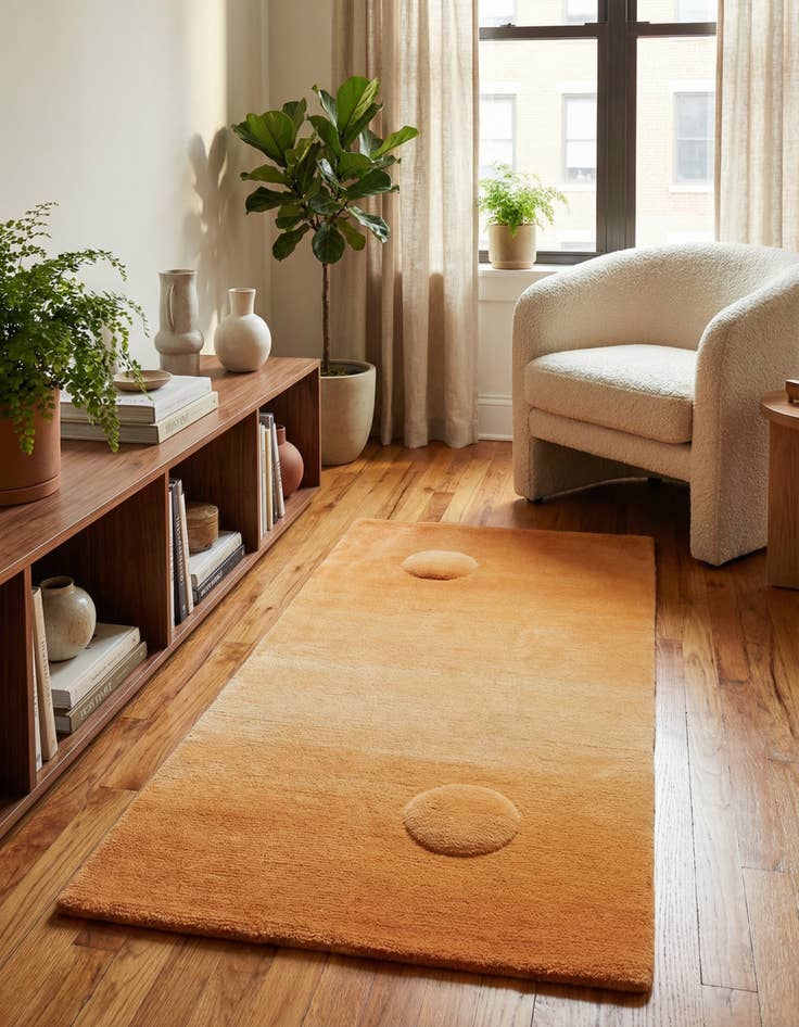 Detail image of 2' 4 x 4' 7 Hand Knotted Nepal Wool Runner Rug