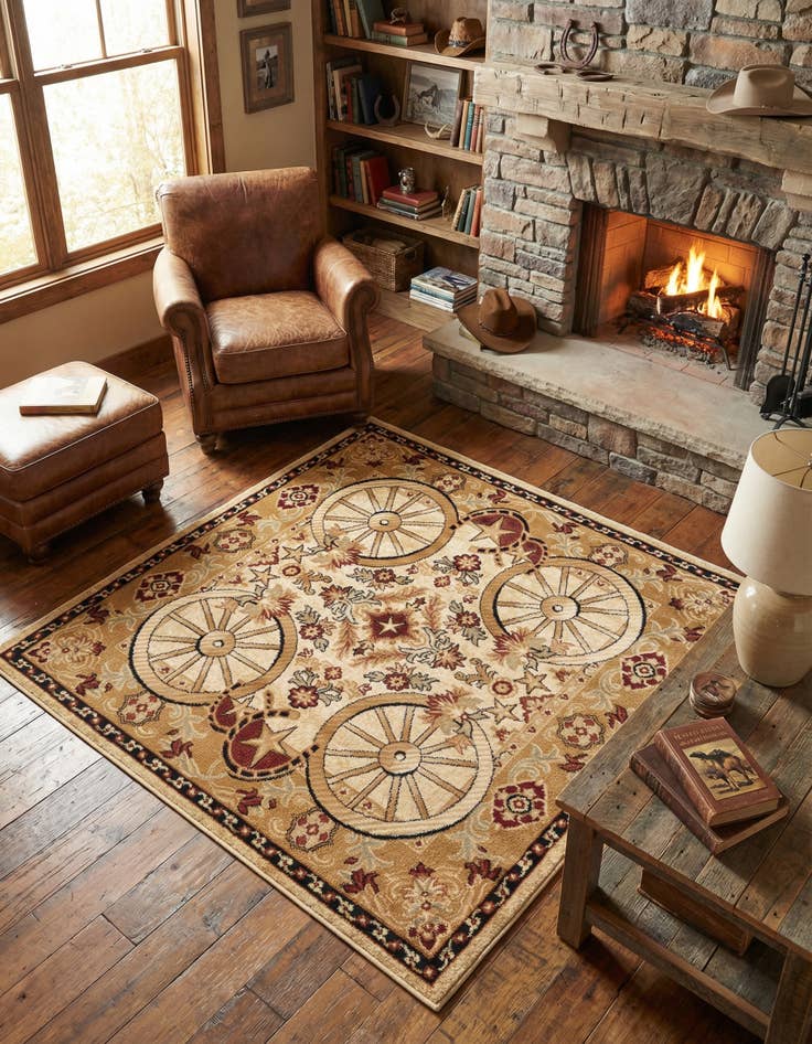 Detail image of 5' 3 x 5' 3 Pioneer Square Rug