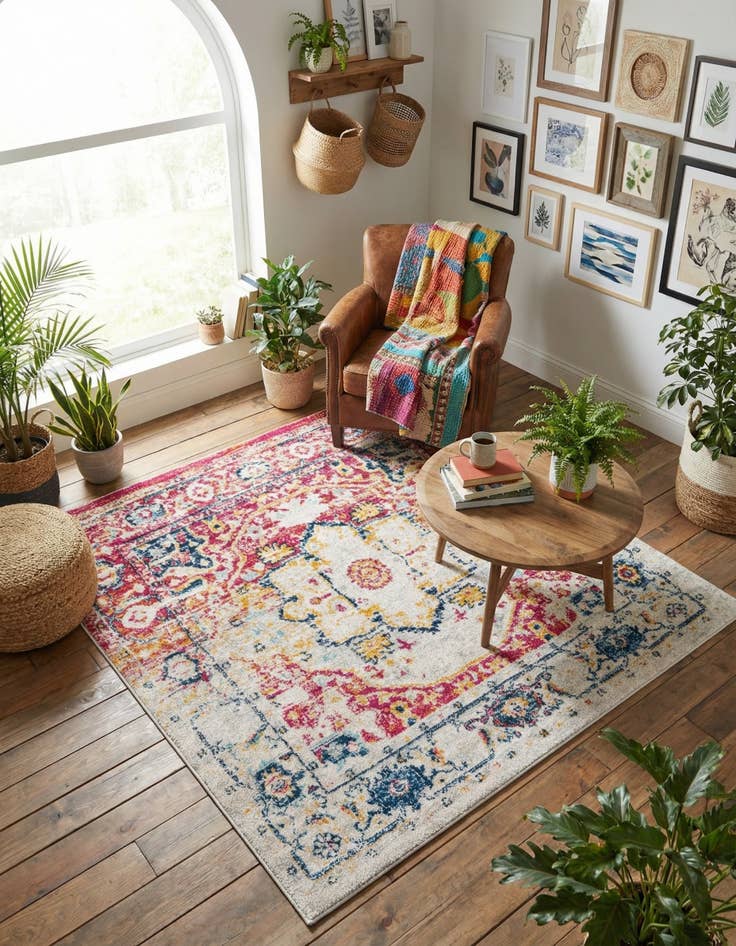 Detail image of 5' 3 x 5' 3 Madeline Vintage Square Rug