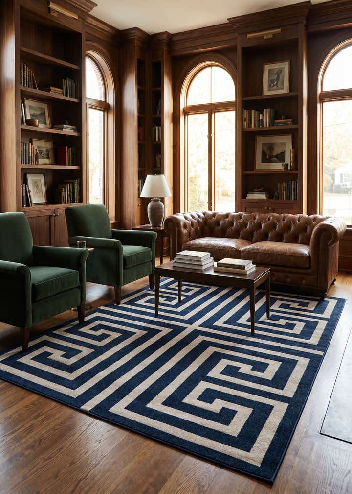 7' 10 x 11' Greek Key Rug