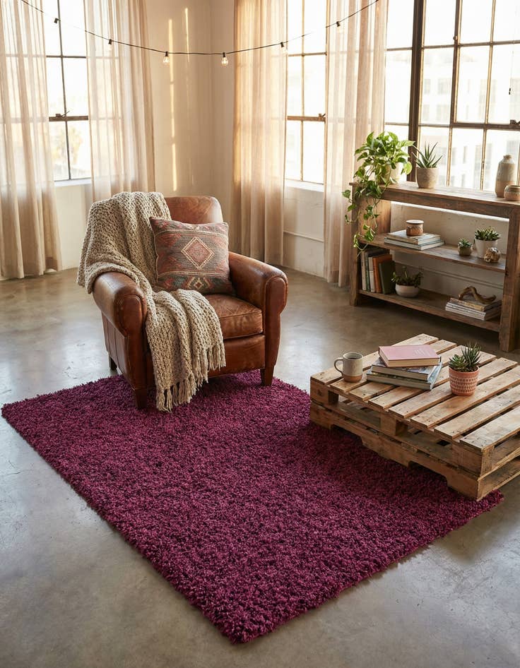 Detail image of 3' x 5' 3 Solid Shag Rug