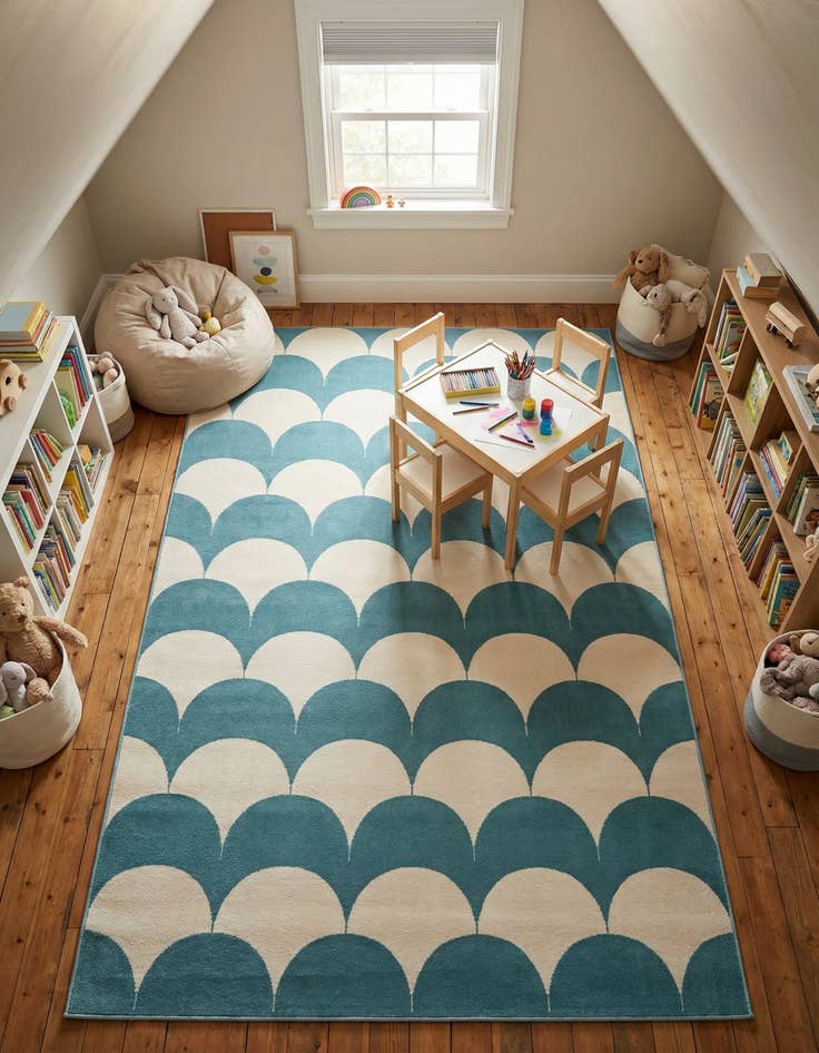 Detail image of 5' 3 x 8' Whimsy Kids Rug