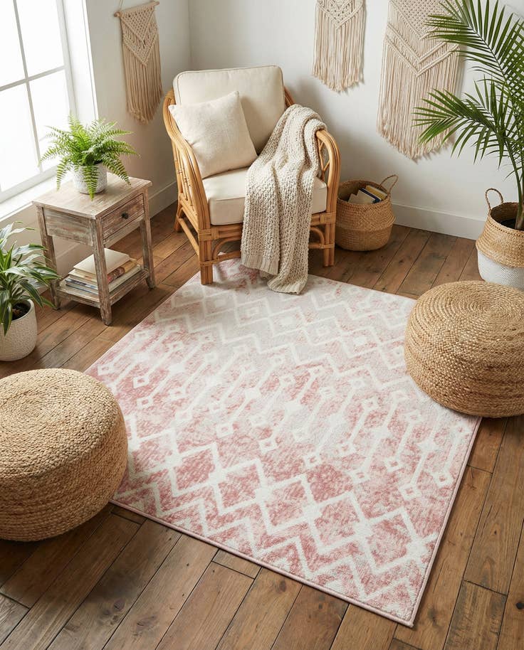 Detail image of 4' x 4' Bohemian Trellis Square Rug