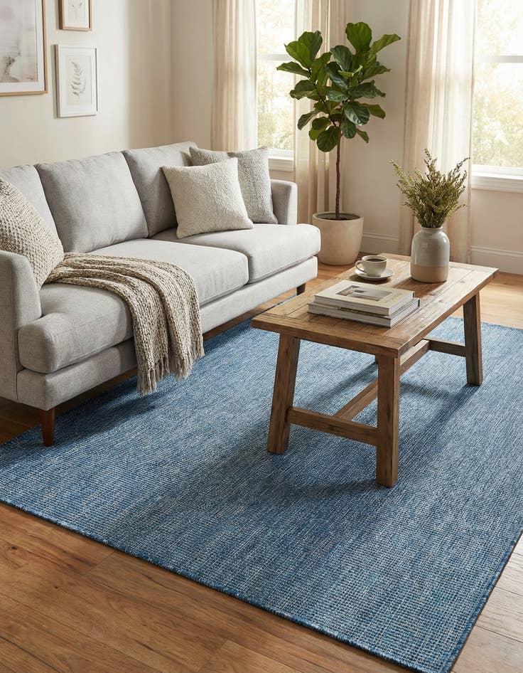 Detail image of 5' 3 x 8' Washable Solid Indoor / Outdoor Rug