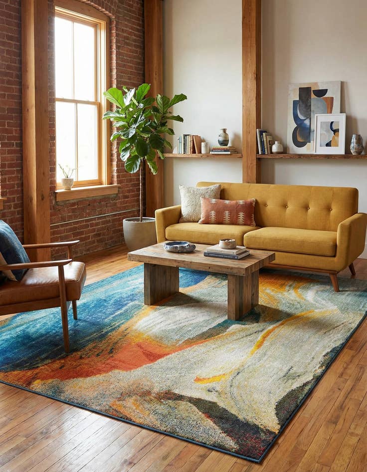 Detail image of 9' x 12'  Washable Haerfest Rug