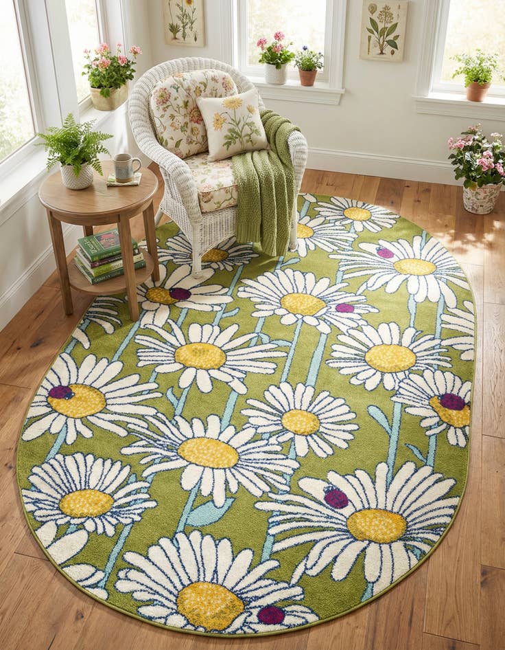 Detail image of 6' x 9' Bloom Oval Rug