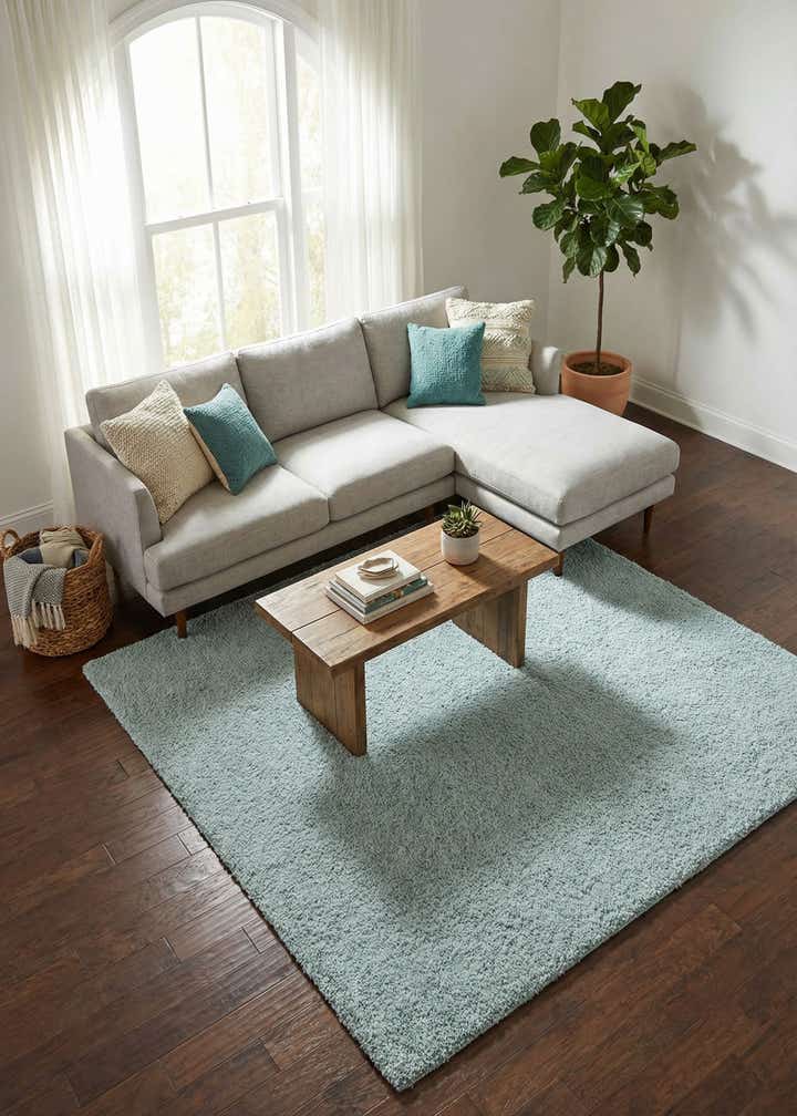 8' x 8' Soft Solid Shag Square Rug