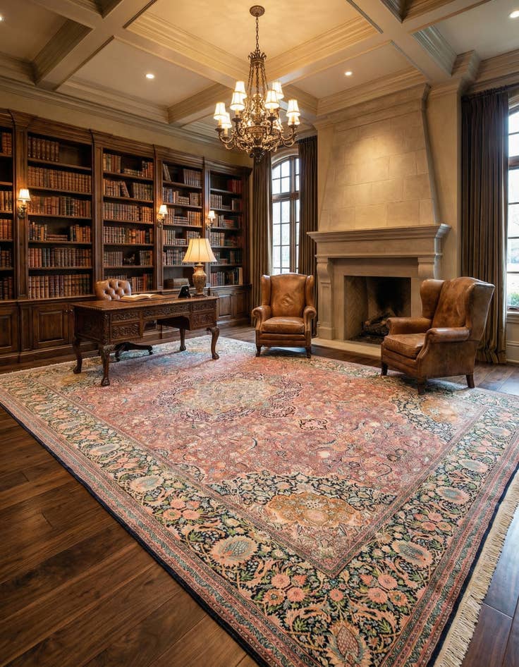 Detail image of 12' x 20' 3 Hand Knotted Kashmir Oriental Wool Rug