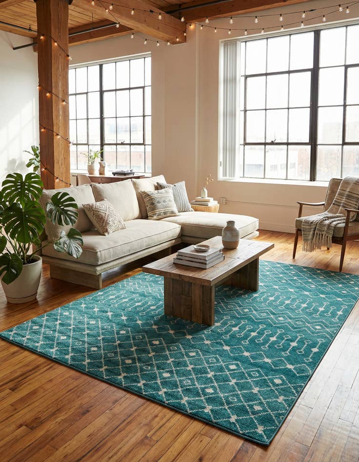 Detail image of 7' 10 x 10' Moroccan Trellis Rug