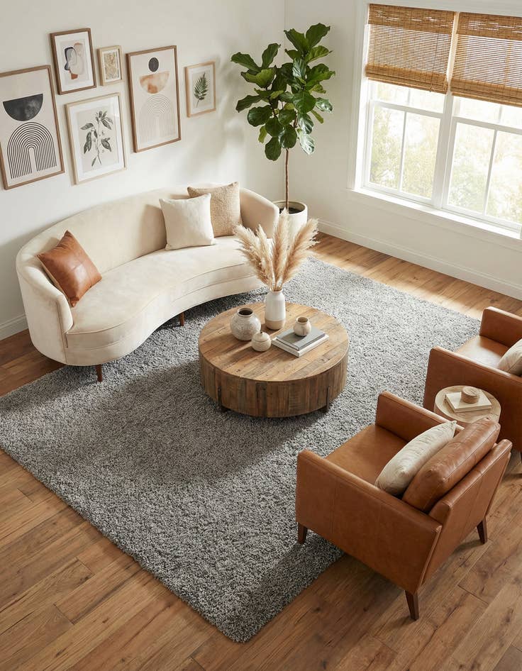 Detail image of  10' x 14' Solid Shag Rug