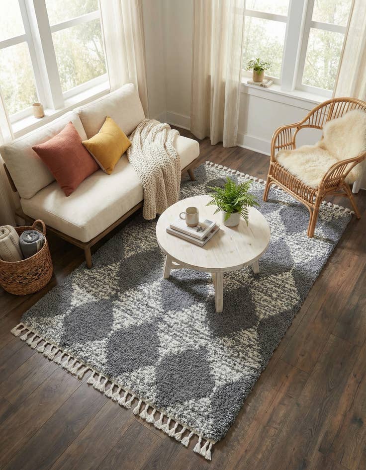 Detail image of 5' 3 x 8' Serenity Shag Rug