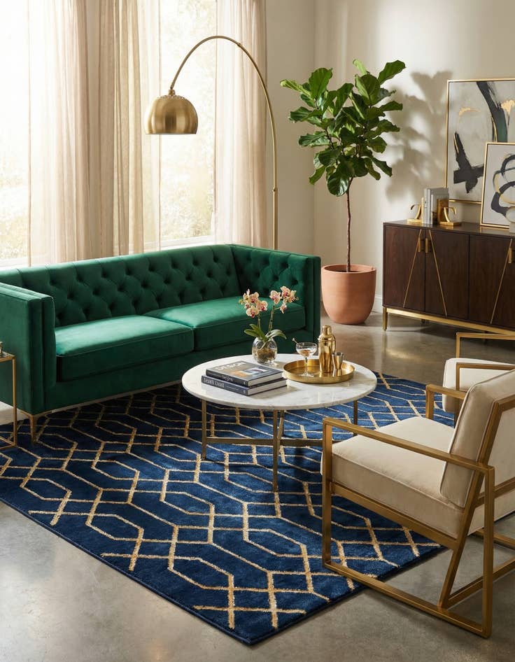 Detail image of 7' 10 x 7' 10  Marilyn Monroe&trade; Glam Trellis Square Rug