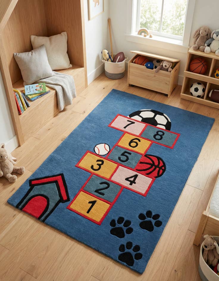 Detail image of 4' 1 x 6' 1 Playtime Kids Wool Freeform Rug