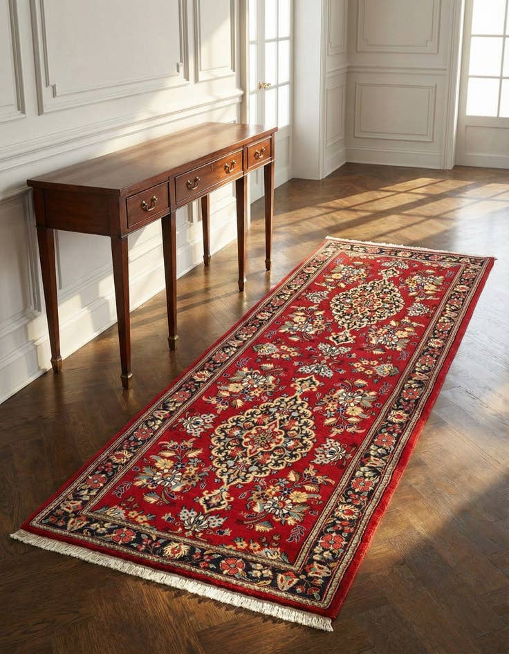 Detail image of 2' 9 x 6' 7 Hand Knotted Qom Persian Runner Rug